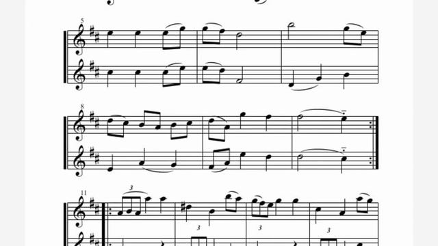 B 050-058 bpm - Play-along flute duets - "Menuetto" by Stamitz - AD #1/3 смотреть онлайн