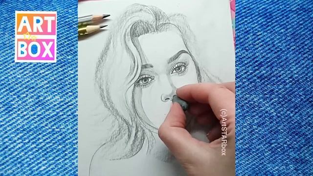 Как нарисовать красивое ЛИЦО✍️How to draw nice FACE stepBYstep pencil art