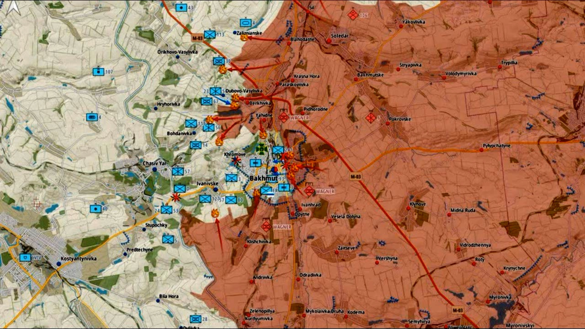 Карта боев в бахмуте сегодня