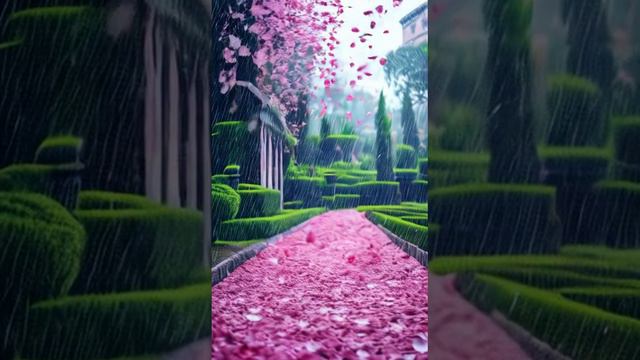 дождь из лепестков сакуры (ИИ видео)