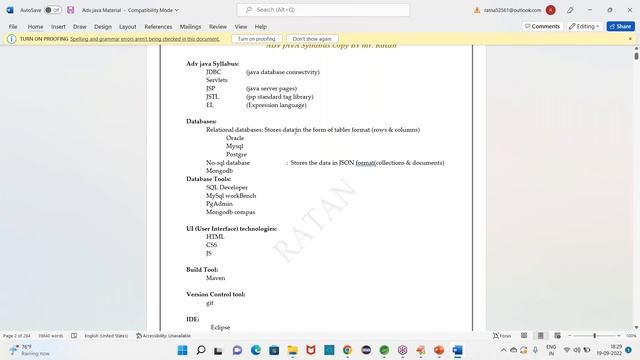 ADV | JAVA tutorials | Demo - 1 | by Mr | Ratan On 19-09-2022 @6PM IST ...