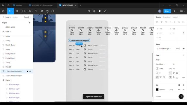 Weather App Ui design in figma | Figma UI Design Tutorial