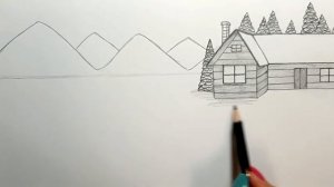 Как нарисовать Зимний Пейзаж | Простой рисунок пейзаж карандашом | Kolay karakalem manzara çizimler
