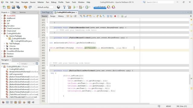 JAVA Tutorial 6 - How To Set A JTable Selected Row Data Into JTextfields in Java [With Source Code]