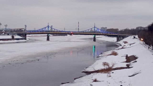 Старый Волжский мост в Твери 2 марта 2024 года 18:14:12