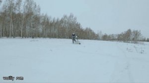 Мини снегоход испытание тест драйв (мото снегокат на гусенице)