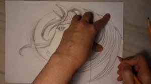 Как поэтапно нарисовать голову лошади. Очень простой способ. Draw a horse.