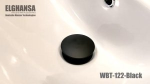 Донный клапан ELGHANSA арт.WBT-122-Black для раковин с переливом, черный