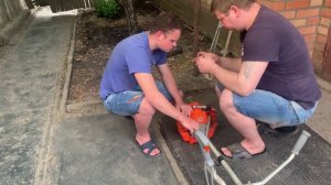 Чистка  свечи на бензокосилке ( триммере) kema