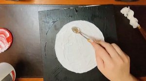 Картина «Луна» Текстурная паста , поталь , акрил .