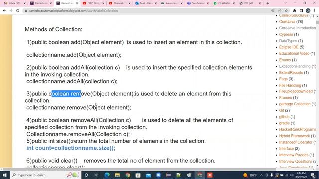 CoreJava Collections Heirarchy Collection Methods Introduction Part1 Aug20220830