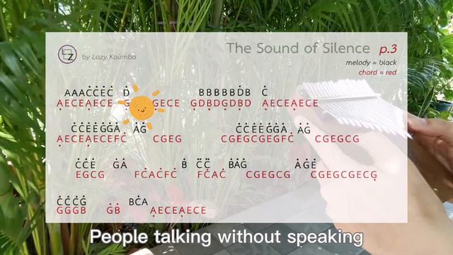 The Sound of Silence 21 keys Kalimba Cover with TAB01