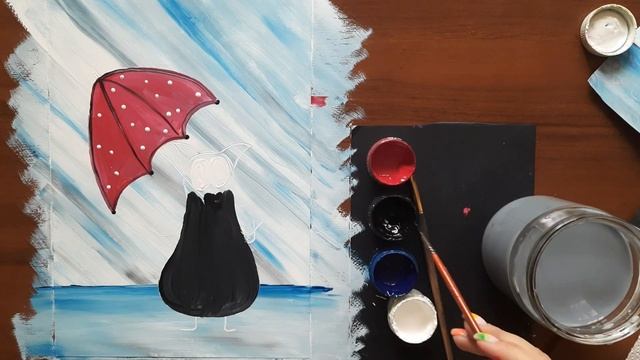 Рисуем с детьми | Рисование гуашью | Котик и Птички