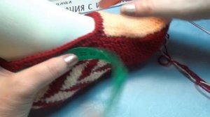 Бесшовные тапочки с геометрическим рисунком_ Следки для дома_ Подробный мастер класс #698