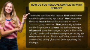 How do you resolve conflicts with rebase?