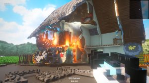 Черная дыра ест целый город в игре Teardown