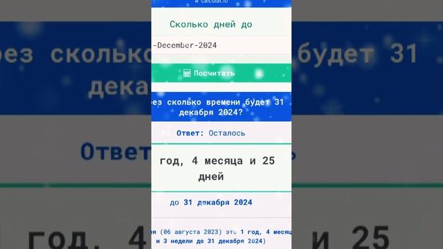 Через столько дней Новый год 31 декабря 2024 года!