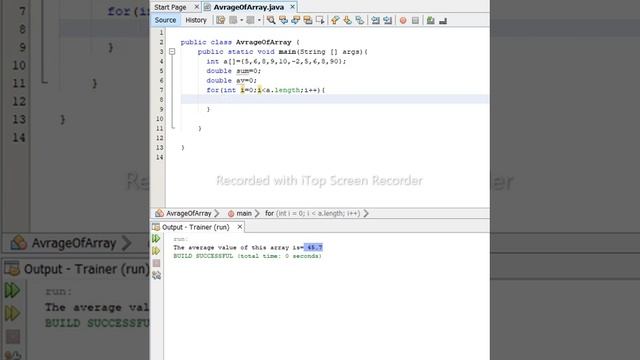 Write a Java program to calculate the average value of array elements. смотреть онлайн