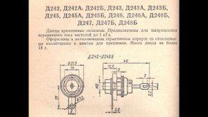 Справочные данные диодов Д242 (А-Б), 243(А-Б),245(А-Б), 246(А-Б),Д 247(Б), Д248Б