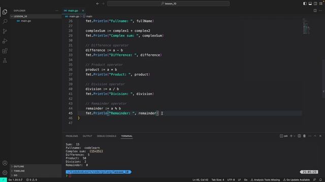 GoLang Tutorial 10: Arithmetic Operators With Code Examples