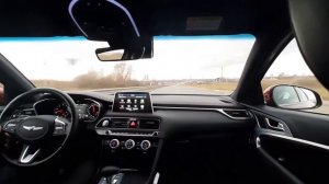 Поездка по пригородной трассе на Genesis G70. Sport. 2.0T