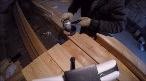 Шлифовка торцев доски из лиственницы день первый. Забор часть18.