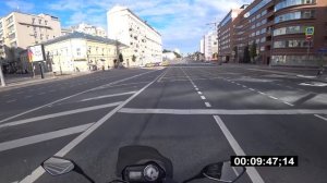 До работы на Honda Cb 600 Hornet. Прохват по Ленинградке на мотоцикле.