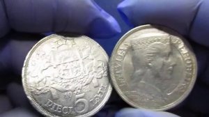 монета 5 лат. Латвия. 1931-1932гг