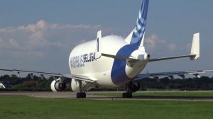 Close lineup and takeoff of Airbus A300-600ST Beluga @ Hamburg Airport