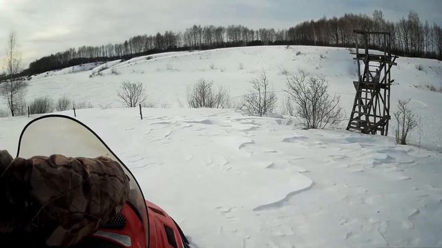 Покатушки на снегоходе Тайга, а после банька!!! смотреть онлайн