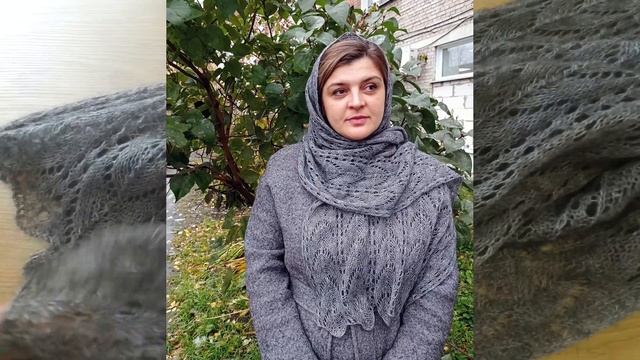 Ажурный палантин из мохера