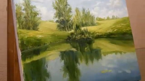 Пишем кувшинки маслом