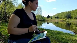 Пишу этюд куста. пленэр
на "Торфянке".
Акварель.
Национальный парк
"Лосиный остров" (07.05.18).