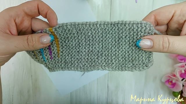 ?РАДУЖНЫЕ СЛЕДКИ НА ДВУХ СПИЦАХ. Мастер класс.