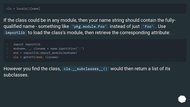 How to find all the subclasses of a class given its name?