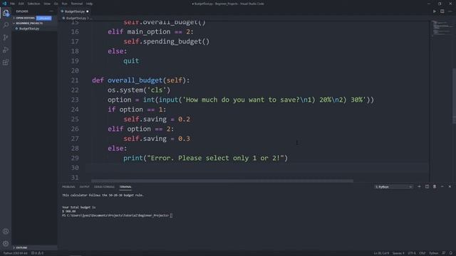 Simple Python Project For Beginners: Budget Calculator (python for beginners)