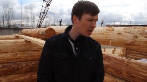 Срубы из бревна. Начали сборку бани.