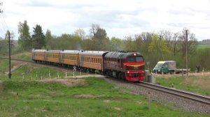 Тепловоз М62-1198 на перегоне Зваре-Тукумс / M62-1198 between Tukums and Zvare station