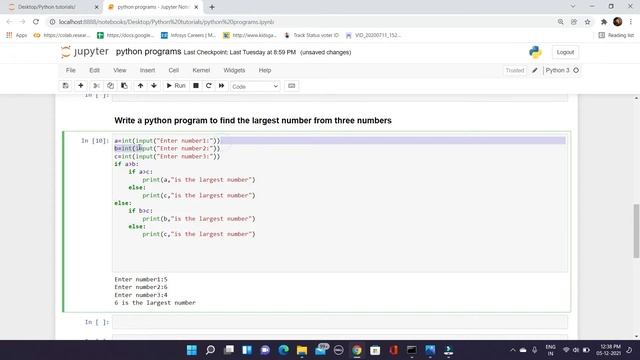 Python program -Comparison of three numbers largest/smallest in tamil | Python program in tamil смотреть онлайн