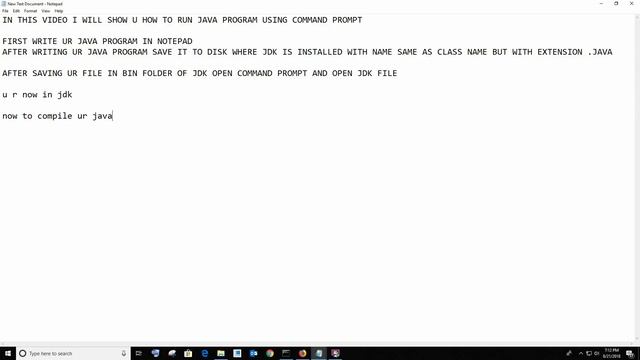 Run Your First JAVA program using command prompt смотреть онлайн