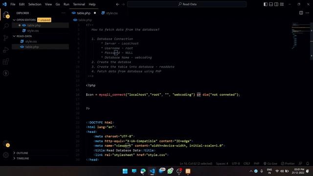 How To Fetch Display Data From The Database Using PHP
