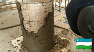 как сделать мусорку виде пенька из арт бетона.