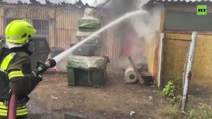 Пожар на складе на Каширском шоссе — видео