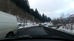 Спуск от отеля Forrest (Поляниця). Поездка от отеля к наземной парковке в ГК "Буковель"