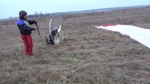 Paramotor Training takeoff Парамотор_учебный взлет