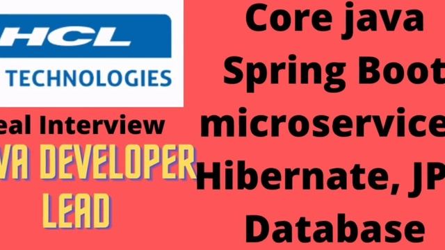 HCL Live interview recording, Java developer interview, java lead interview, zoom call
