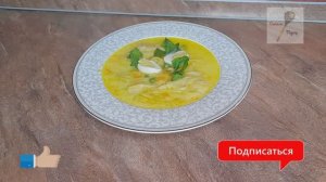 Сырный суп с яичной лапшой