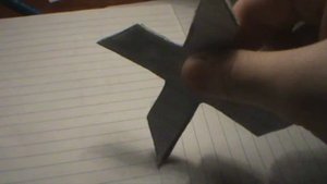 Как сделать сюрикен из бумаги???(не оригами)