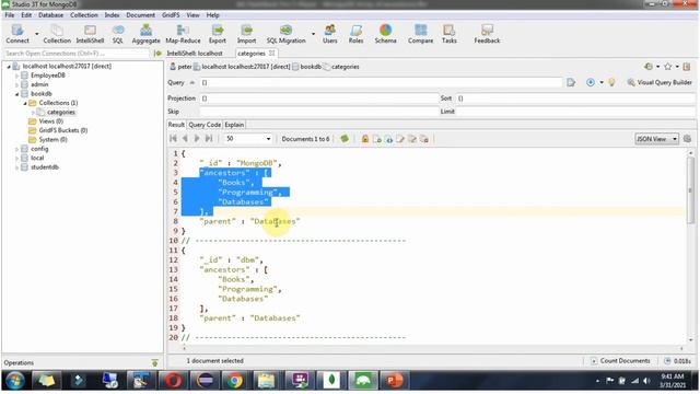 Model Tree Structures with an Array of Ancestors in MongoDB | Data Modelling in MongoDB | MongoDB