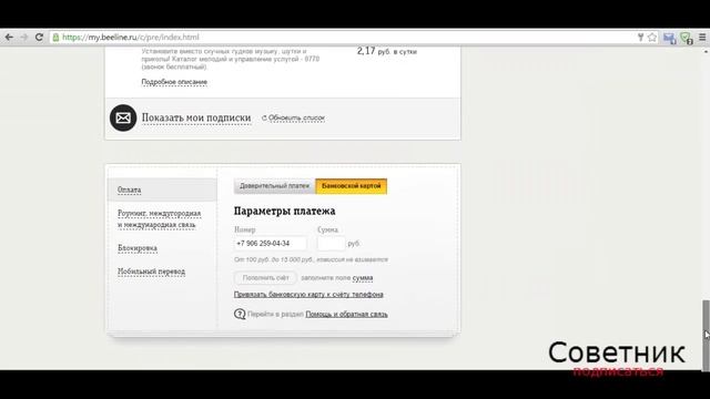 Как проверить и отключить платные подписки на Билайне? смотреть онлайн